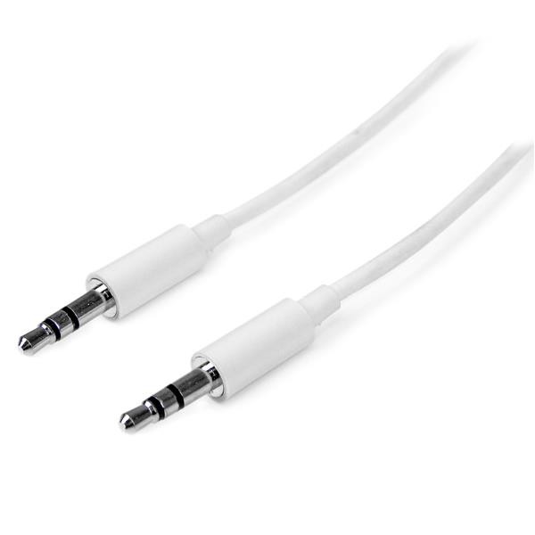 StarTech.com Cavo audio stereo slim da 3,5 mm bianco 1 m - M/M cod. MU1MMMSWH