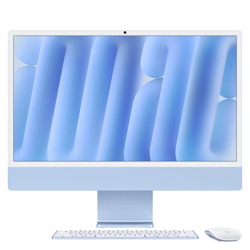 Apple iMac 24"Retina Display 4,5K, Chip M4 con CPU 8‑core, GPU 8‑core, 16GB, 256GB SSD, Blu cod. MWUF3T/A