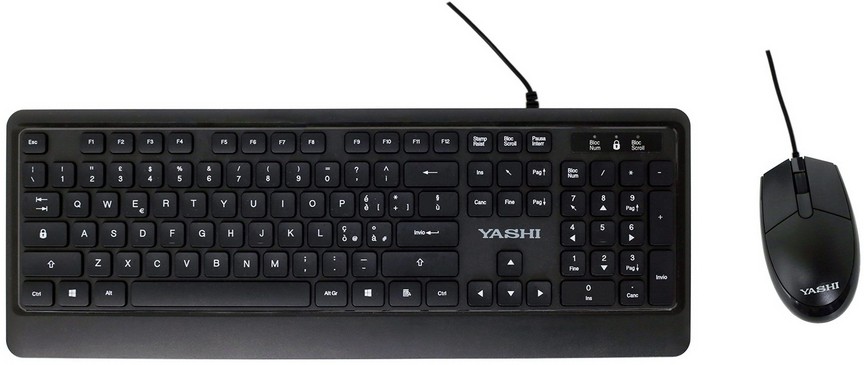 YASHI MY535 tastiera Mouse incluso USB QWERTY Inglese britannico Nero cod. MY535