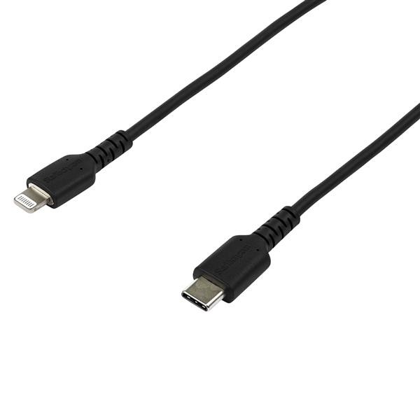 StarTech.com Cavo durevole da USB-C a Lightning da 2m nero - Cavo di alimentazione/sincronizzazione in Fibra aramidica robusta per impieghi intensivi da USB tipo C a Lightening - Certificato Apple MFi per iPad/iPhone 12 cod. RUSBCLTMM2MB