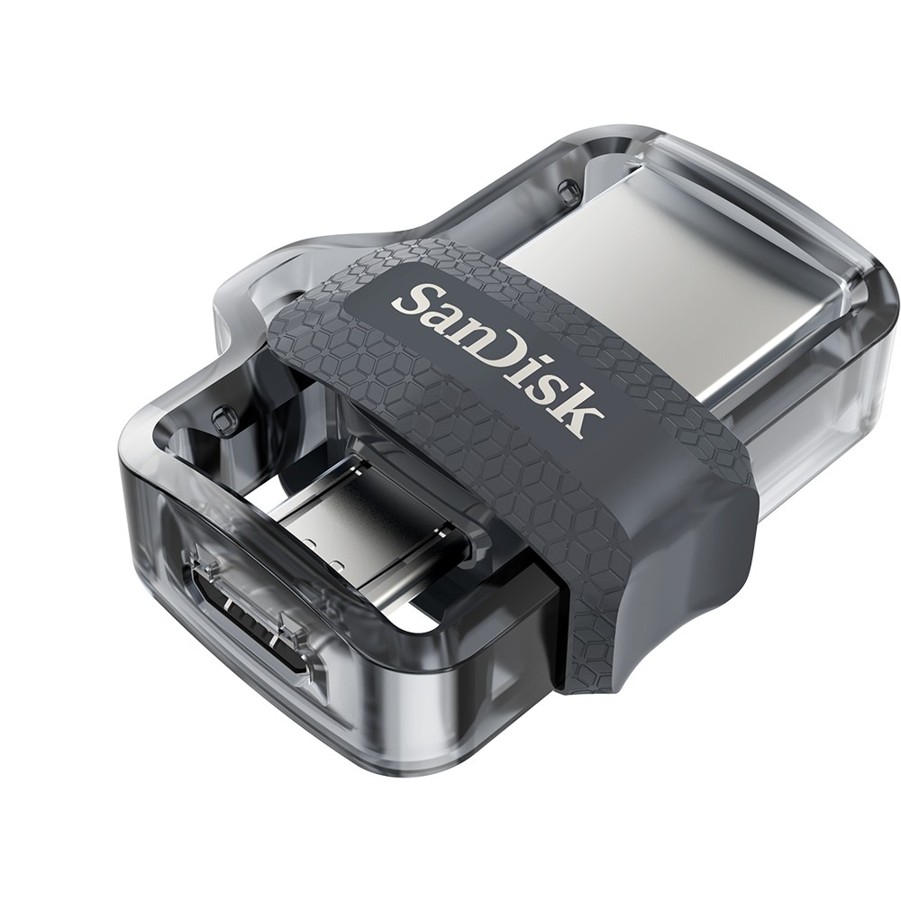 SanDisk Ultra Dual m3.0 unità flash USB 32 GB USB Type-A / Micro-USB 3.2 Gen 1 (3.1 Gen 1) Nero, Argento, Trasparente cod. SDDD3-032G-G46