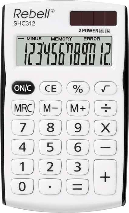 Rebell SHC312 calcolatrice Tasca Calcolatrice di base Nero, Bianco cod. SHC312BK