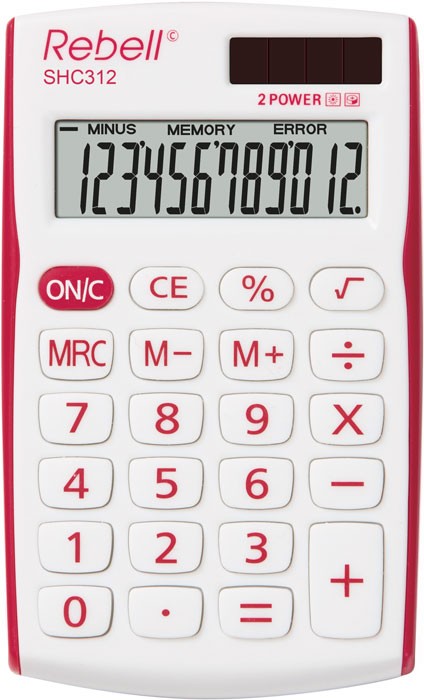 Rebell SHC312 calcolatrice Tasca Calcolatrice di base Rosso cod. SHC312RD