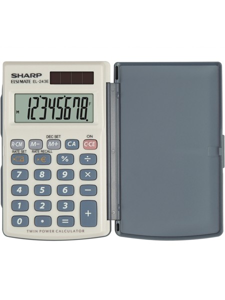 Sharp EL-243E calcolatrice Tasca Calcolatrice di base Grigio, Bianco cod. SH-EL243EB