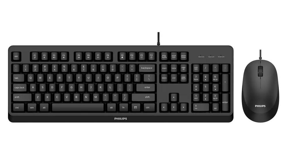 Philips 2000 series SPT6207BL/34 tastiera Mouse incluso USB QWERTY Inglese Nero cod. SPT6207BL/34