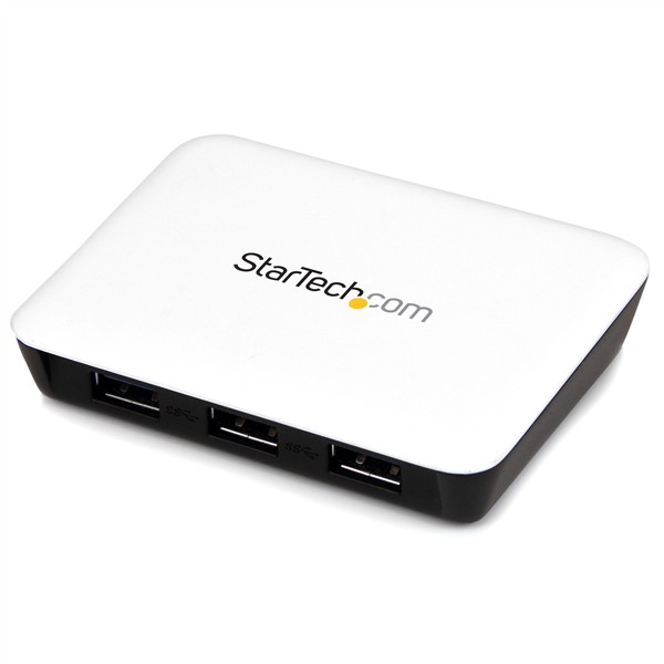 StarTech.com Adattatore di rete NIC USB 3.0 a Ethernet Gigabit con 3 porte hub - Bianco cod. ST3300U3S