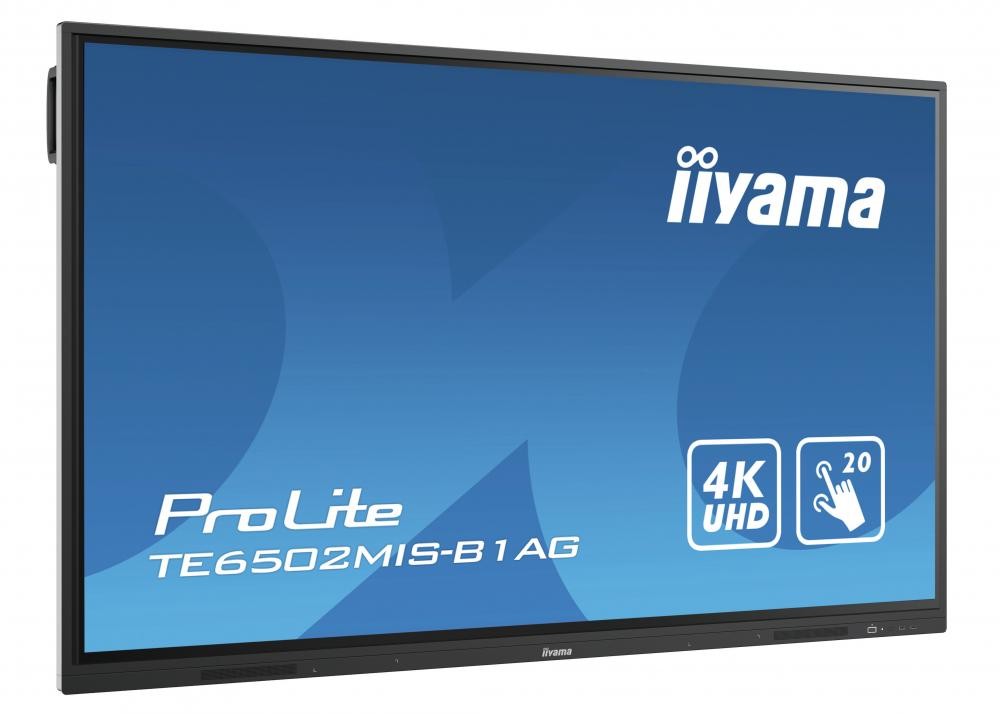iiyama TE6502MIS-B1AG visualizzatore di messaggi Pannello piatto interattivo 165,1 cm (65") VA Wi-Fi 350 cd/mÂ² 4K Ultra HD Nero Touch screen Processore integrato Android 9.0 cod. TE6502MIS-B1AG