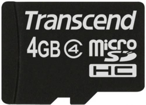 Transcend 4 GB microSDHC Classe 4 cod. TS4GUSDHC4