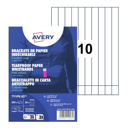 Avery TYVPK-50 cinturino da polso Rosa Braccialetto evento cod. TYVPK-50