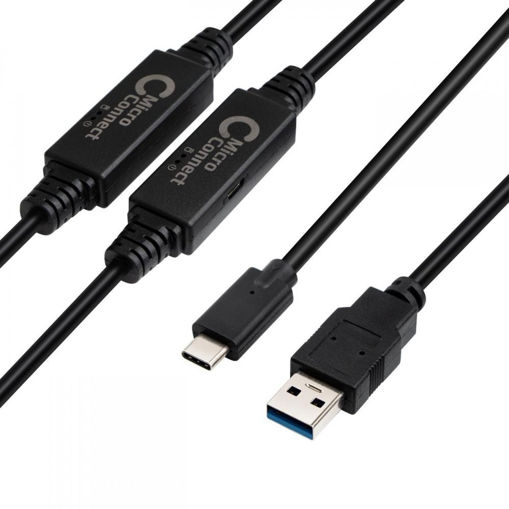 Microconnect USB3.1CA10AMP cavo USB USB 3.2 Gen 1 (3.1 Gen 1) 10 m USB C USB A Nero cod. USB3.1CA10AMP