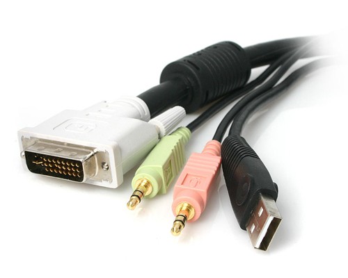 StarTech.com Cavo KVM DVI USB 4 in 1 da 1,8 m con audio e microfono cod. USBDVI4N1A6