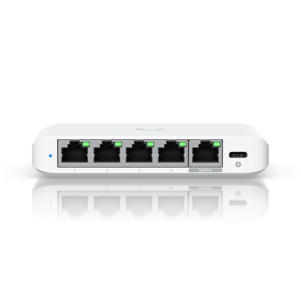 Ubiquiti UniFi Flex Mini 2.5G Gestito 2.5G Ethernet (100/1000/2500) Supporto Power over Ethernet (PoE) Desktop Bianco cod. USW-FLEX-2.5G-5