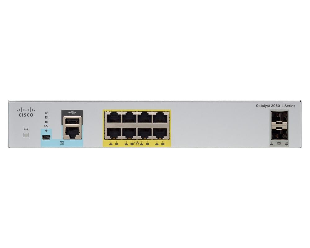 Cisco Catalyst 2960-L Gestito L2 Gigabit Ethernet (10/100/1000) Supporto Power over Ethernet (PoE) 1U Grigio cod. WS-C2960L-SM-8PS