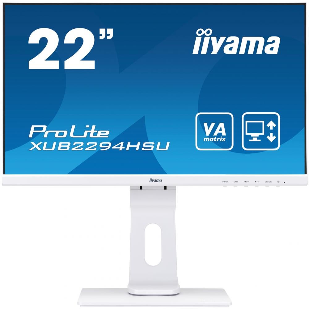 iiyama ProLite XUB2294HSU-W1 LED display 54,6 cm (21.5") 1920 x 1080 Pixel Full HD Nero, Bianco cod. XUB2294HSU-W1