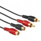 Hama Audio Extension Cable 2 RCA Male Plugs - 2 RCA Female Jacks, 4 m cavo audio 2 x RCA Nero cod. 00043213