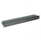 ROLINE Cat.6/Class E 19" Patch Panel, 24 Ports, STP black cod. 26.11.0361