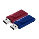 Verbatim Slider - Memoria USB - 2x32 GB, Blu, Rosso cod. 49327