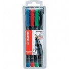 STABILO OHPen universal permanent, 4 Pack marcatore permanente Tipo di punta Nero, Blu, Verde, Rosso 4 pz cod. 842/4