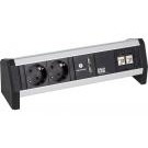 Bachmann DESK 1 prolunghe e multiple 2 m 2 presa(e) AC Interno Nero, Argento cod. 902.196