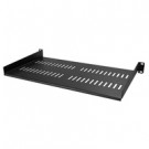 StarTech.com Ripiano Rack 19" 2U - Mensola Universale ventilata per rack e armadi di Rete da 19 pollici - Scaffale in Acciaio resistente - Capacità di peso 20kg - Profondità 25 cm - Nero cod. CABSHELFV1U