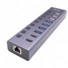 i-tec USB-A/USB-C Charging HUB 9port with LAN + Power Adapter 60 W cod. CACHARGEHUB9LAN