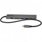 StarTech.com Adattatore multiporta USB C - Da USB-C a HDMI 2.0 4K 60Hz, 100W Power Delivery Pass-through, slot SD/MicroSD, Hub USB 3.0 a 2 porte - USB Type-C Mini Dock - Cavo integrato da 30cm cod. DKT30CHSDPD1