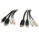 StarTech.com Cavo switch KVM DisplayPort USB 4 in 1 con audio e microfono 1,8 m cod. DP4N1USB6