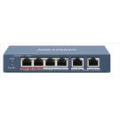 Hikvision DS-3E0106HP-E switch di rete Non gestito Fast Ethernet (10/100) Supporto Power over Ethernet (PoE) Blu cod. DS-3E0106HP-E
