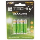 Techly Blister 4 Batterie High Power Mini Stilo AAA Alcaline LR03 1.5V (IBT-KAL-LR03T) cod. IBT-KAL-LR03T
