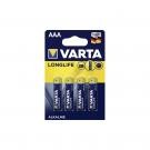 Varta Blister 4 Batterie 1.5V Longlife Alcalina Ministilo AAA - IBT-KVT-LR03L4
