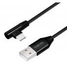 LogiLink Cavo SuperSpeed USB-C&trade  Maschio Angolato/USB-A Maschio Dritto 0,3m Nero - ICOC U2-AC90-003B