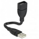 DeLOCK Cavo semi-rigido USB2.0 A Maschio / A Femmina 15cm Nero - ICOC U2-SHAPE15