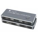 Techly Switch KVM USB-C&trade  8K DisplayPort 1.4 2xUSB-C&trade  3xUSB 2.0 - IDATA KVM-DPC8K