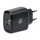 Manhattan Caricatore USB da Muro QC3.0 18W Quick Charge&trade  Nero - IPW-USB-QC3BH
