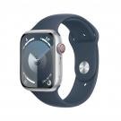 Apple Watch Series 9 GPS + Cellular Cassa 45mm in Alluminio Argento con Cinturino Sport Blu Tempesta - M/L cod. MRMH3QL/A