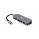 Nilox DOCKING STAT HDMI VGA PD ETH 3USB USB 3.2 Gen 1 (3.1 Gen 1) Type-C Alluminio cod. NXDSUSBC03