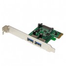 StarTech.com Adattatore scheda SuperSpeed USB 3.0 con 2 porte PCI Express (PCIe) con UASP - Alimentazione SATA cod. PEXUSB3S24