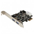 StarTech.com Adattatore scheda SuperSpeed USB 3.0 con 2 porte PCI Express (PCIe) con UASP - Alimentazione LP4 cod. PEXUSB3S25