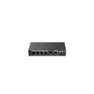 Ruijie Networks Ruijie Networks 6-Port Gigabit Smart POE Switch 4 PoE/POE+ Ports with 1 Gigabit RJ45/1 combo SFP uplink ports 54W PoE power budget Desktop Steel Case - RG-ES206GS-P