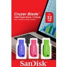 SanDisk Cruzer Blade 3x 32GB unità flash USB USB tipo A 2.0 Blu, Verde, Rosa cod. SDCZ50C-032G-B46T