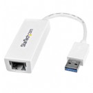 StarTech.com Adattatore di rete NIC USB 3.0 a Ethernet Gigabit RJ45 10/100/1000 Mb/s - M/F Bianco cod. USB31000SW
