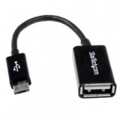 StarTech.com Cavo Adattatore micro USB a USB femmina OTG da viaggio 12cm M/F - Nero cod. UUSBOTG