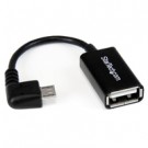 StarTech.com Cavo Adattatore micro USB a USB femmina angolato a destra OTG da viaggio 12cm M/F - Nero cod. UUSBOTGRA