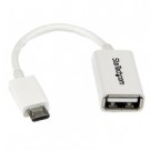 StarTech.com Cavo Adattatore micro USB a USB femmina OTG da viaggio 12cm M/F - Bianco cod. UUSBOTGW